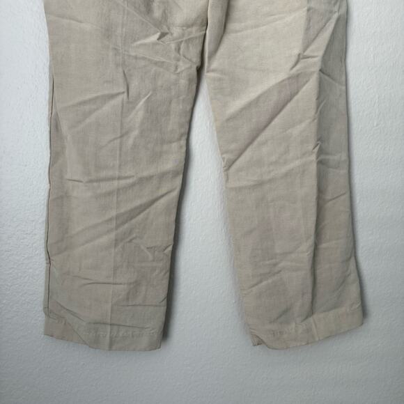Vintage Drapers & Damons Womens Beige Linen Blend Pants Stretch Pull-On Size 8 - Picture 6 of 8